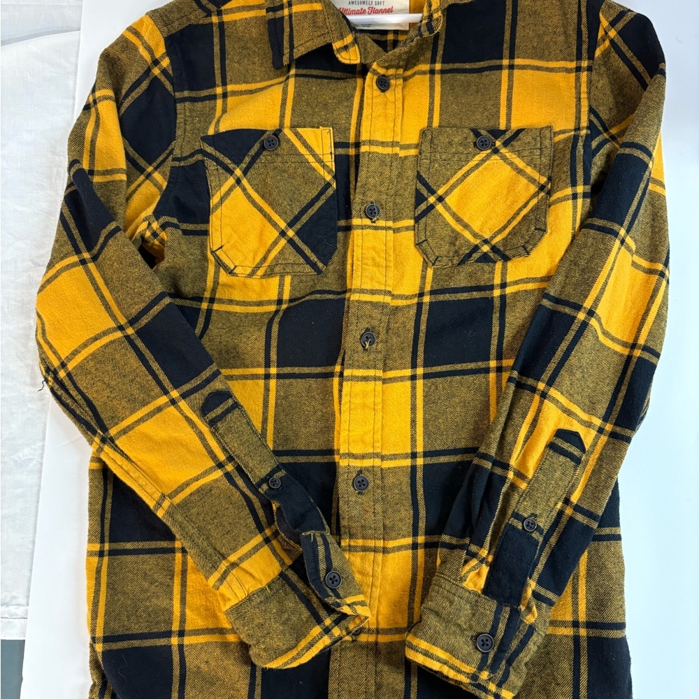 Urban Pipeline Yellow and Black Flannel Shirt
